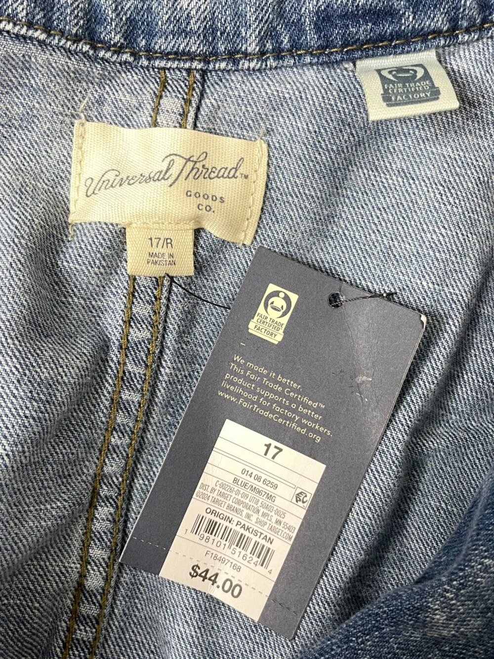 NWT Universal Thread Long Sleeve Utility Baggy Denim Jumpsuit 17 - Picture 9 of 14